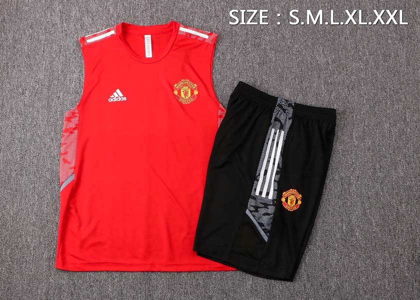 Camiseta Manchester United Sin Mangas 2022 Rojo Negro